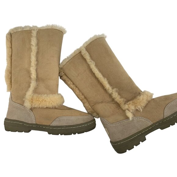 UGG Australia Womens Sundance II Sheepskin Suede Winter Boots Sz 7 Tan - Picture 1 of 11